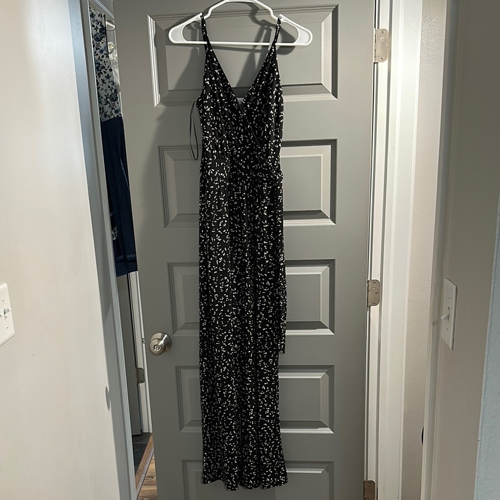 Kaileigh Black and Cream Jumpsuit Elegant Design